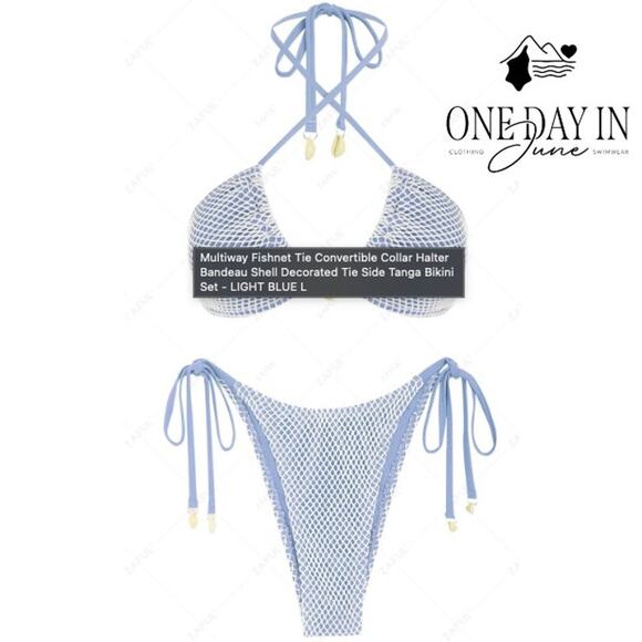 Zaful High Cut Tie Side Tie Back Bikini Swimsuit Size M - Picture 1 of 7